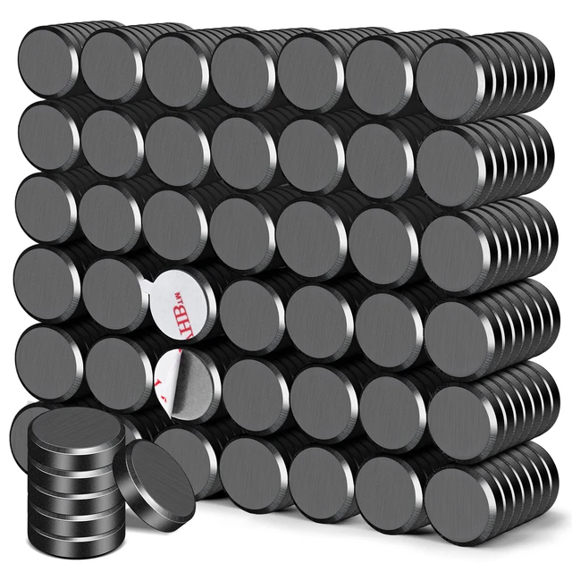 Main image of Strong Adhesive Magnets,300p 0.47x0.12in Fridge Refrigerator Magnet Small Round Black Ceramic Button Neodymium Magnets, Heavy Duty,for Whiteboard,Crafts,Office, Scientific,Refrigerator,Fridge