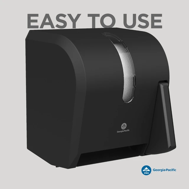 Alt view image 7 of 7 - Push Paddle Roll Paper Towel Dispenser by GP PRO, 54338A, Black