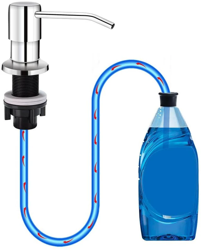 Main image of Soap Dispenser for Kitchen Sink, in Sink Soap Dispenser Pump, 47" Silicone Extension Tube Connect to The Soap Bottle Directly, Say Goodbye to Frequent Refills (Chrome)
