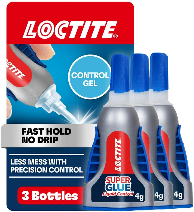 Main image of Super Glue Gel Control, Clear, 0.14 fl oz Bottle, Pack of 3