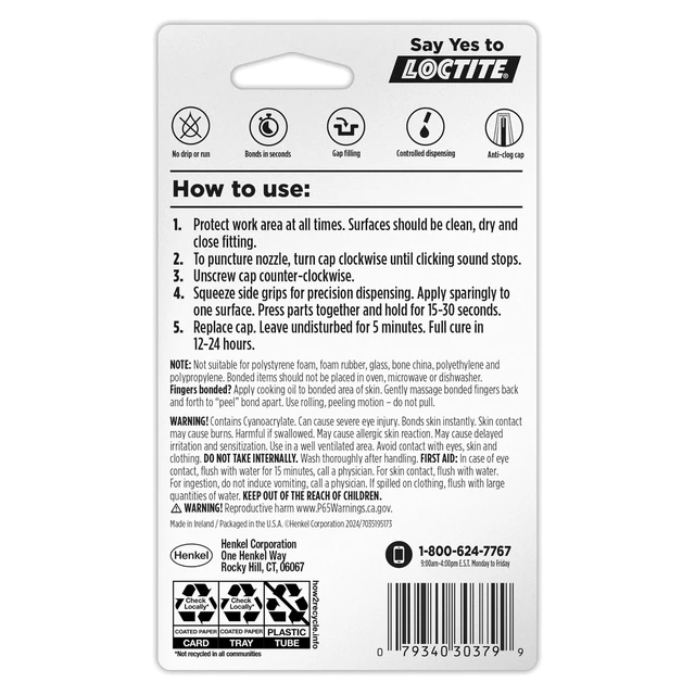 Alt view image 2 of 7 - Super Glue Gel Control, Clear, 0.14 fl oz Bottle, Pack of 3