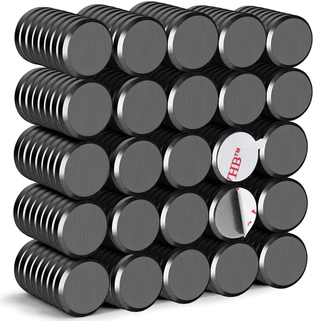 Main image of Strong Adhesive Magnets,200pcs 0.7x0.12in Fridge Refrigerator Magnet Small Round Black Ceramic Button Neodymium Magnets, Heavy Duty,for Whiteboard,Crafts,Office, Scientific,Refrigerator,Fridge