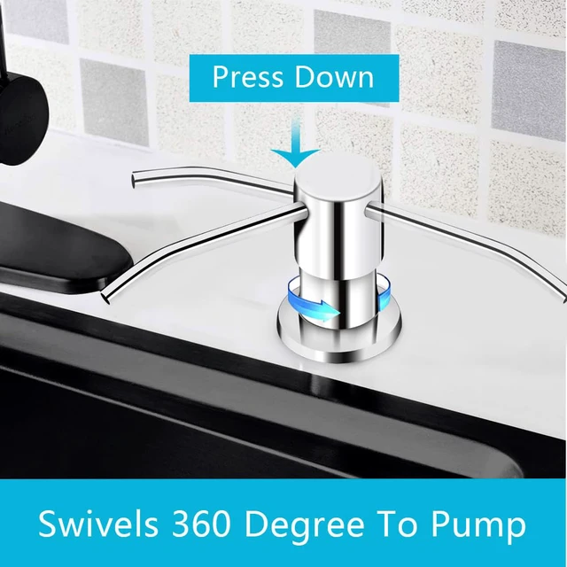 Alt view image 2 of 7 - Soap Dispenser for Kitchen Sink, in Sink Soap Dispenser Pump, 47" Silicone Extension Tube Connect to The Soap Bottle Directly, Say Goodbye to Frequent Refills (Chrome)