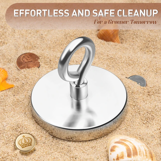 Alt view image 4 of 7 - 1000 LBS High Power Fishing Magnet, 3.54 Inch Rare Earth Magnet High Power Magnet Use, Rare Earth Magnet, Heavy Duty Metal Retrieval, Eye Bolt Design, Outdoor and Workshop Cleanup