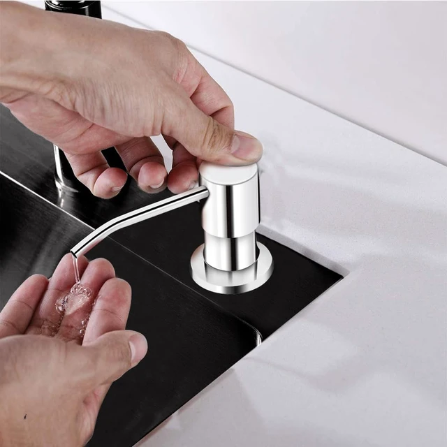 Alt view image 6 of 7 - Soap Dispenser for Kitchen Sink, in Sink Soap Dispenser Pump, 47" Silicone Extension Tube Connect to The Soap Bottle Directly, Say Goodbye to Frequent Refills (Chrome)