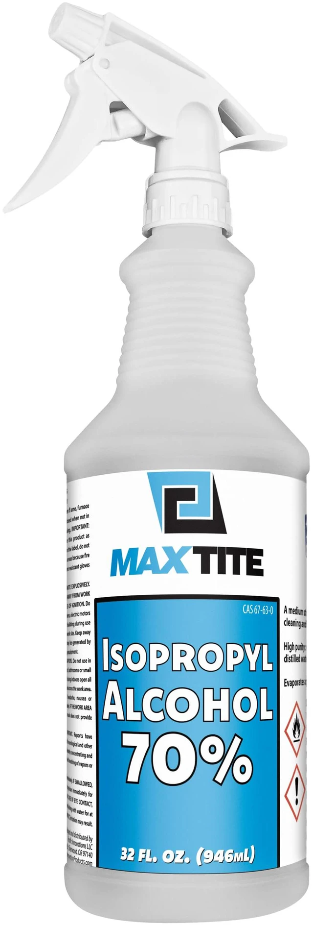 Main image of 70% Isopropyl Alcohol (32 fl oz) - Includes Heavy-Duty Spray Nozzle - Made in USA
