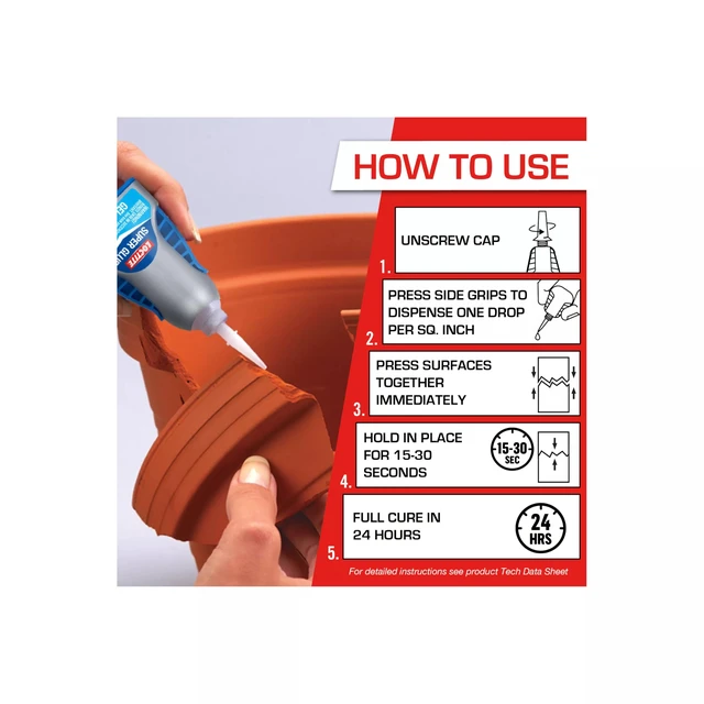 Alt view image 5 of 7 - Super Glue Gel Control, Clear, 0.14 fl oz Bottle, Pack of 3