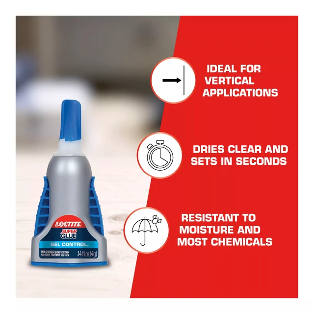 Alt view image 4 of 7 - Super Glue Gel Control, Clear, 0.14 fl oz Bottle, Pack of 3