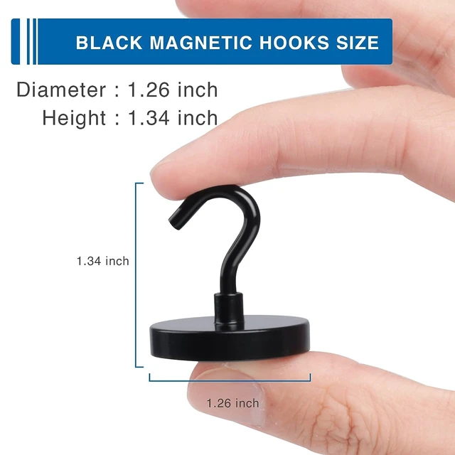 Alt view image 2 of 7 - Magnetic Hooks Magnet Hook for Cruise Cabins 130LBS, 12P Essentials Classroom Metal Key Holder Hanging Ship Door Decorations Heavy Duty Neodymium Locker Accessories Fridge Refrigerator, Black