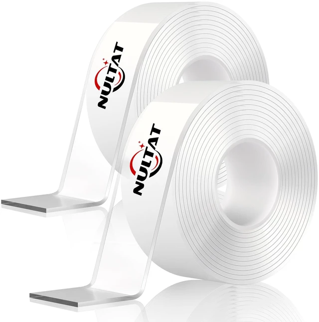 Main image of Double Sided Tape Heavy Duty, Nano Reusable, Removable, Washable Double Stick Tape for Wall, Multipurpose Clear Adhesive High Temperature Tape 1.18" x 120" (20 Feet)
