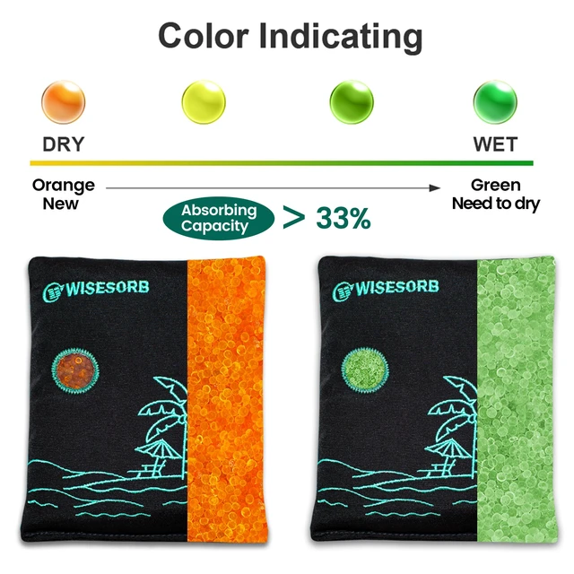 Alt view image 4 of 7 - 4 x 500 Gram Rechargeable Desiccant Packs, Reusable Car Dehumidifier Bag, Microwave Reactivated Silica Gel Packets, Moisture Absorber with Color Indicating for Safe, Closet, Basement, Garage