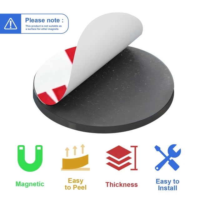 Alt view image 4 of 7 - Adhesive Magnets for Crafts 1.2" x 0.08", 120 Sticky Magnetic Dots Anisotropy Flexible Circle Magnet Tape Stickers for Classroom Decor, Home Organization, Office Supplies