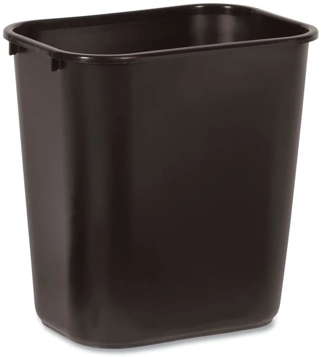 Alt view image 2 of 7 - Commercial 295600BK Deskside Plastic Wastebasket, Rectangular, 7 gal, Black (2)