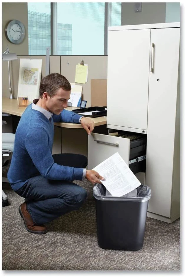 Alt view image 3 of 7 - Commercial 295600BK Deskside Plastic Wastebasket, Rectangular, 7 gal, Black (2)