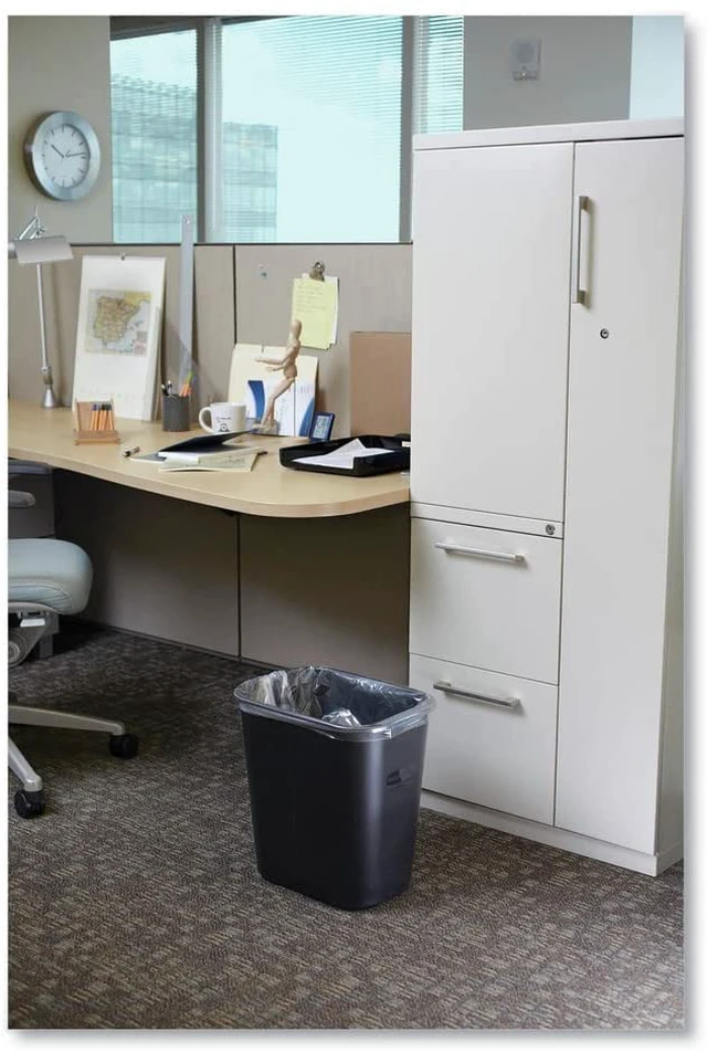 Alt view image 4 of 7 - Commercial 295600BK Deskside Plastic Wastebasket, Rectangular, 7 gal, Black (2)