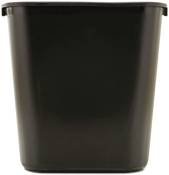 Alt view image 7 of 7 - Commercial 295600BK Deskside Plastic Wastebasket, Rectangular, 7 gal, Black (2)