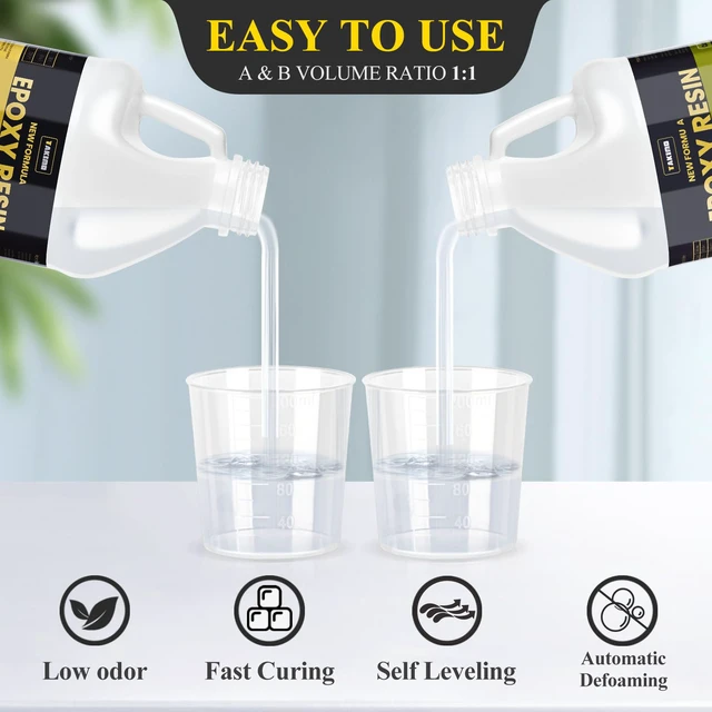 Alt view image 2 of 6 - 68OZ 3X UV Resistant Crystal Clear Epoxy Resin Kit, 1:1 High Gloss Non-Yellowing Formula, Bubble-Free, Self-Leveling, Art, Crafts, Jewelry, Casting, Coating and Tabletop Projects