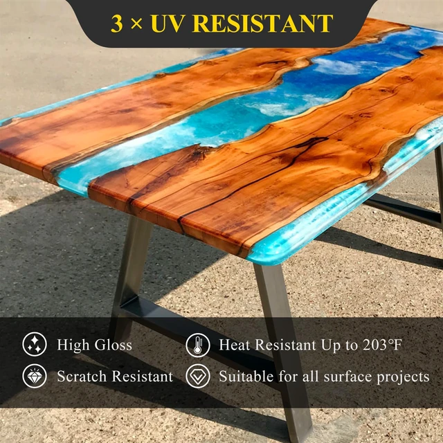 Alt view image 5 of 6 - 32OZ 3X UV Resistant Crystal Clear Epoxy Resin Kit, 1:1 High Gloss Non-Yellowing Formula, Bubble-Free, Self-Leveling, Art, Crafts, Jewelry, Casting, Coating and Tabletop Projects