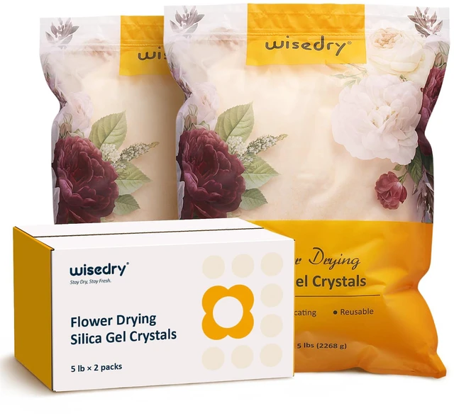 Main image of 10 LBS Silica Gel Flower Drying Crystals, 2 Packs of 5 LBS, Fine Crystals < 1mm, Color Indicating, Reusable