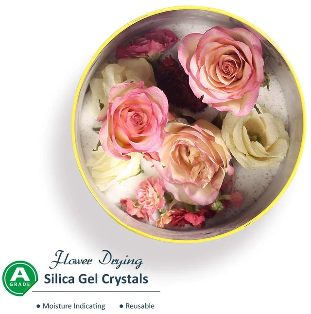 Alt view image 3 of 6 - 10 LBS Silica Gel Flower Drying Crystals, 2 Packs of 5 LBS, Fine Crystals < 1mm, Color Indicating, Reusable