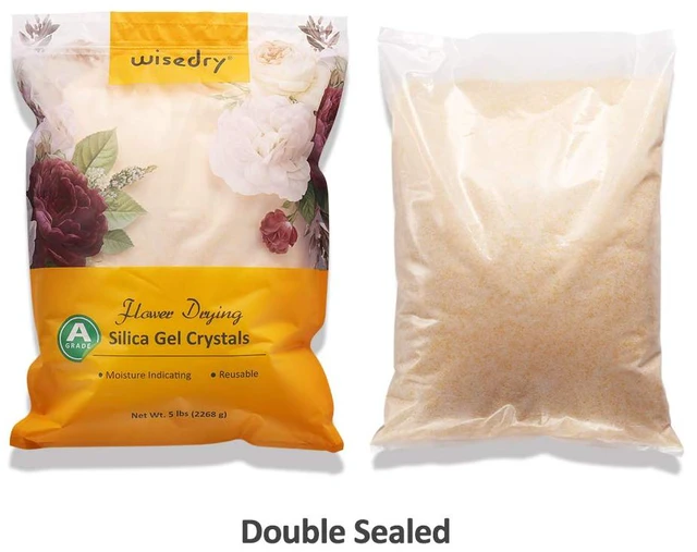 Alt view image 5 of 6 - 10 LBS Silica Gel Flower Drying Crystals, 2 Packs of 5 LBS, Fine Crystals < 1mm, Color Indicating, Reusable