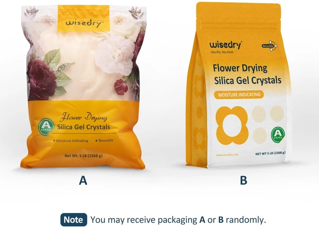 Alt view image 6 of 6 - 10 LBS Silica Gel Flower Drying Crystals, 2 Packs of 5 LBS, Fine Crystals < 1mm, Color Indicating, Reusable