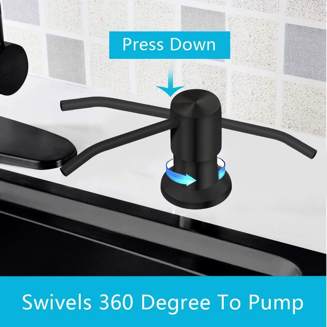 Alt view image 2 of 7 - Soap Dispenser for Kitchen Sink, Countertop Soap Dispenser Pump, 47" Silicone Extension Tube Connect to The Soap Bottle Directly, Say Goodbye to Frequent Refills (Black)