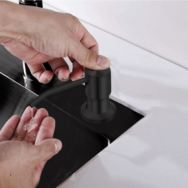 Alt view image 3 of 7 - Soap Dispenser for Kitchen Sink, Countertop Soap Dispenser Pump, 47" Silicone Extension Tube Connect to The Soap Bottle Directly, Say Goodbye to Frequent Refills (Black)