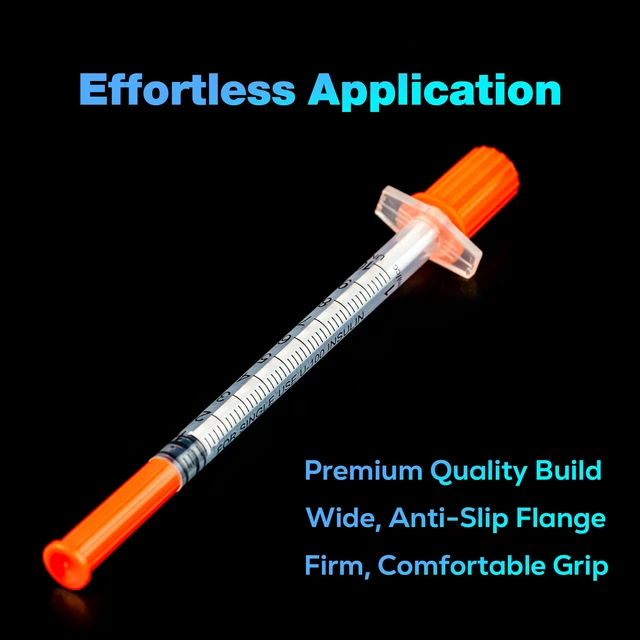 Alt view image 3 of 7 - 1ml/cc 29G Syringe 1/2" (12.7mm) Needle, Disposable Individual Package Pack of 100