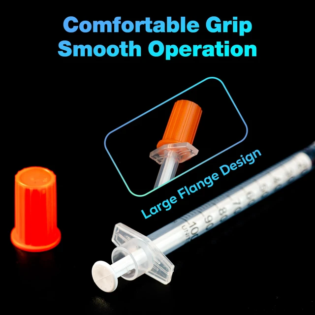 Alt view image 5 of 7 - 1ml/cc 29G Syringe 1/2" (12.7mm) Needle, Disposable Individual Package Pack of 100