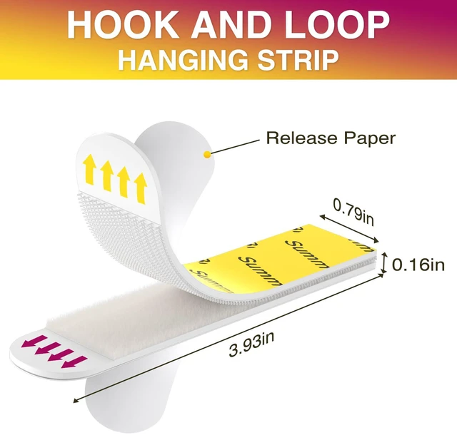 Alt view image 2 of 7 - Picture Hanging Strips Heavy Duty XL 25 Pairs Damage Free Hanging Picture Hangers, Removable Hook and Loop Wall Strips, Frame Stickers No Nails for Home Decor Wall Posters