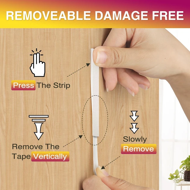 Alt view image 4 of 7 - Picture Hanging Strips Heavy Duty XL 32 Pairs Damage Free Hanging Picture Hangers, Removable Hook and Loop Wall Strips, Frame Stickers No Nails for Home Decor Wall Posters