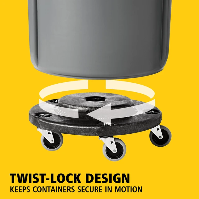 Alt view image 4 of 7 - BRUTE Dolly Black Fits 20 gallon, 32 gallon, 44 gallon, and 55 gallon BRUTE Containers, for Restaurants/Back of House/Offices/Warehouses/Airports/Commercial Environments
