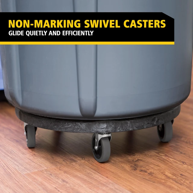Alt view image 6 of 7 - BRUTE Dolly Black Fits 20 gallon, 32 gallon, 44 gallon, and 55 gallon BRUTE Containers, for Restaurants/Back of House/Offices/Warehouses/Airports/Commercial Environments