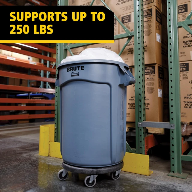 Alt view image 7 of 7 - BRUTE Dolly Black Fits 20 gallon, 32 gallon, 44 gallon, and 55 gallon BRUTE Containers, for Restaurants/Back of House/Offices/Warehouses/Airports/Commercial Environments