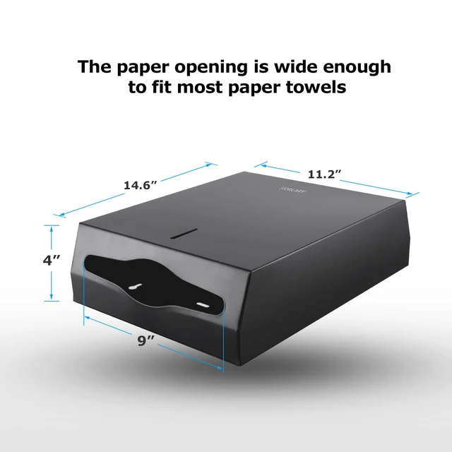 Alt view image 3 of 5 - Commercial Paper Towel Dispenser Wall Mount, Matte Black Fits C-Fold Multifold Trifold Paper Towels, Stainless Steel Dispenser with Lock, Touchless Hand Towel Holder for Bathroom