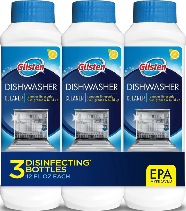 Main image of Dishwasher Cleaner, Lemon Scent Deodorizer Liquid, 12 oz, 3-Pack Removes Limescale & Grease Deep Inside Jets, Helps Prevent Future Rust & Mineral Buildup, USA Made