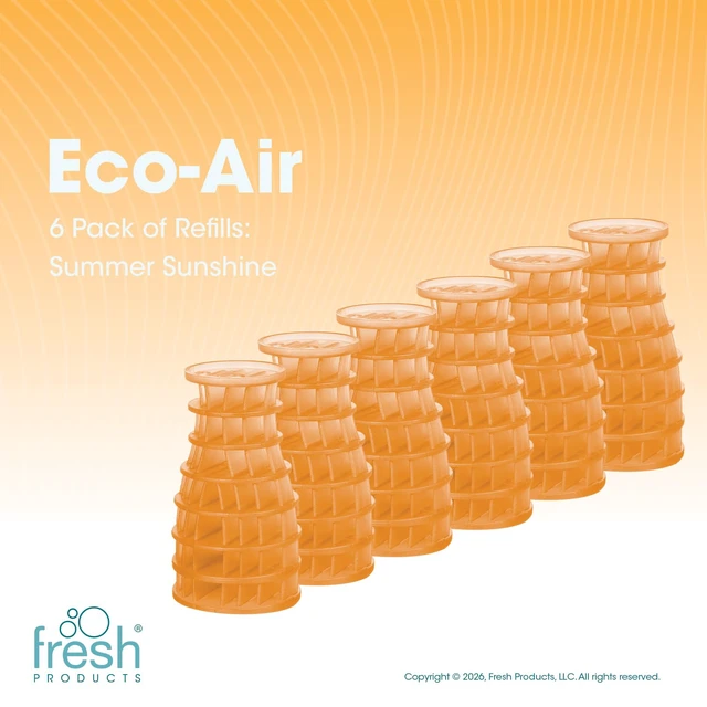 Alt view image 2 of 7 - Eco Air Freshener Refill Solid Dry, Summer Sunshine, 6 Pack Natural Oils, No Acetone Or Propellants, Made In USA, Lasts 30 Days, Ideal For Home, Business Or Commercial Spaces