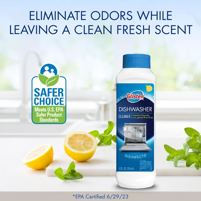 Alt view image 6 of 7 - Dishwasher Cleaner, Lemon Scent Deodorizer Liquid, 12 oz, 3-Pack Removes Limescale & Grease Deep Inside Jets, Helps Prevent Future Rust & Mineral Buildup, USA Made