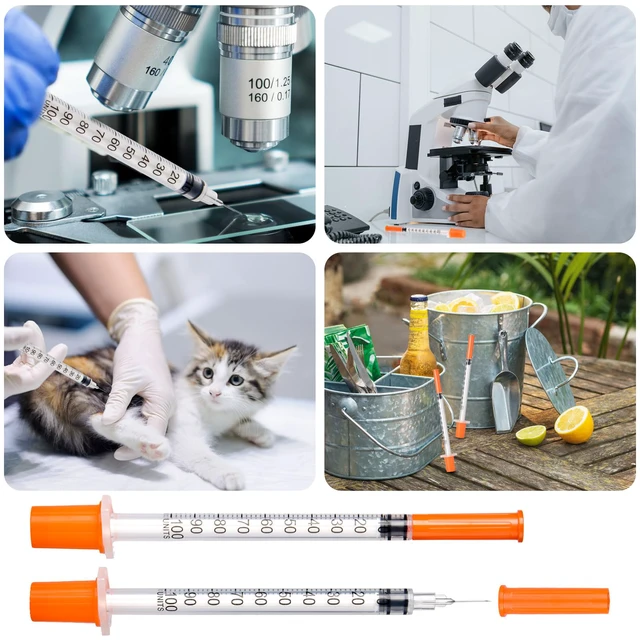 Alt view image 5 of 6 - 1ML Syringe, Measuring Syringes Lab Supplies, Pack of 50 Individually Wrapped