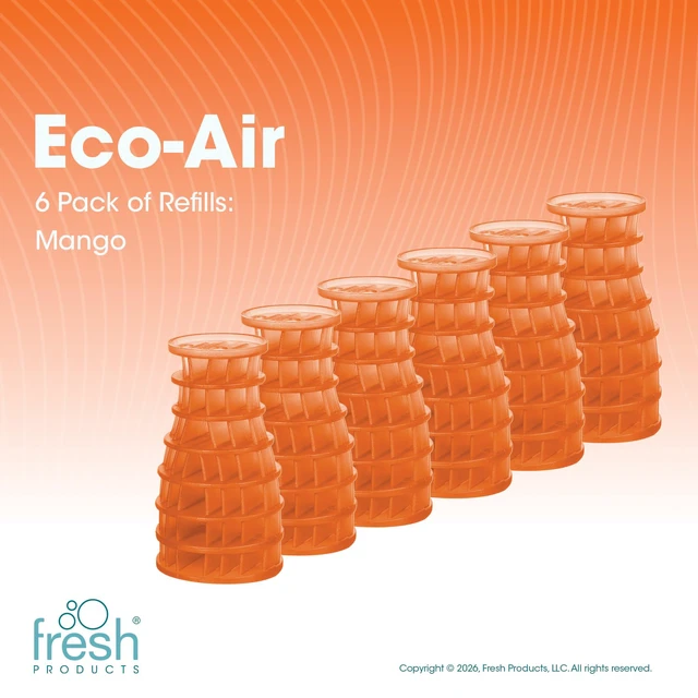 Alt view image 2 of 7 - Eco Air Freshener Refill Solid Dry, Mango, 6 Pack Natural Oils, No Acetone Or Propellants, Made In USA, Lasts 30 Days, Ideal For Home, Business Or Commercial Spaces