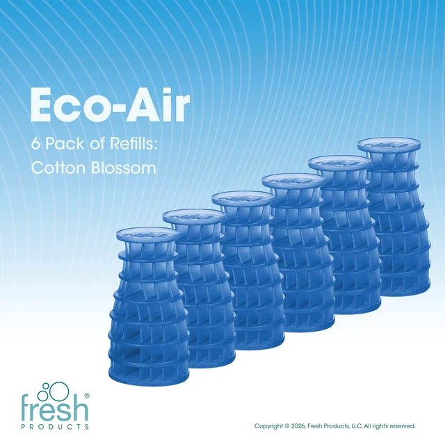 Alt view image 2 of 7 - Eco Air Freshener Refill Solid Dry, Cotton Blossom, 6 Pack Natural Oils, No Acetone Or Propellants, Made In USA, Lasts 30 Days, Ideal For Home, Business Or Commercial Spaces