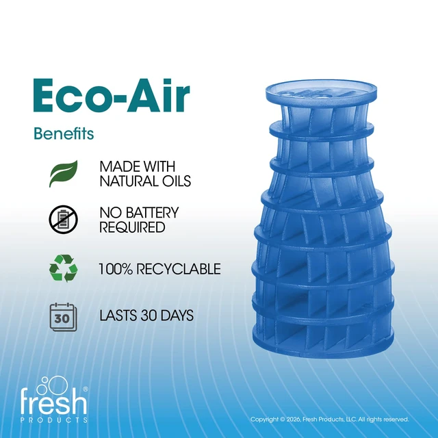 Alt view image 3 of 7 - Eco Air Freshener Refill Solid Dry, Cotton Blossom, 6 Pack Natural Oils, No Acetone Or Propellants, Made In USA, Lasts 30 Days, Ideal For Home, Business Or Commercial Spaces