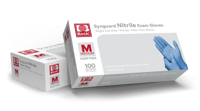Alt view image 3 of 7 - Basic Medical Blue Nitrile Exam Gloves - Latex-Free & Powder-Free - NGPF 7002 (Case of 1,000), Medium