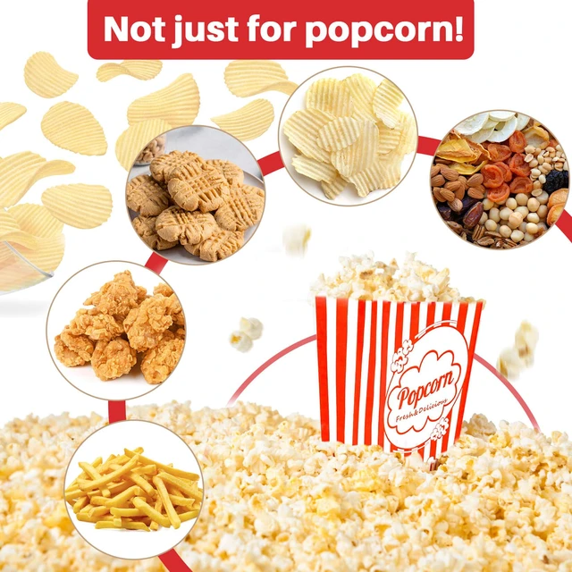 Alt view image 4 of 6 - 1000pcs Popcorn Bags 1oz - Small Disposable Paper Bags for Popcorn Popped Kernels Mini Containers, Movie Night Supplies for Halloween, Christmas, Carnival Party, Popcorn Machine Accessories