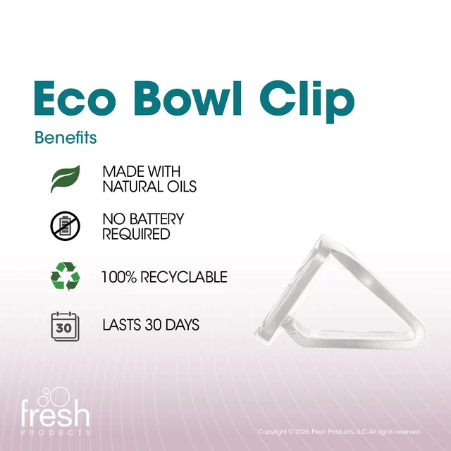 Alt view image 3 of 7 - Eco Bowl Clip Air Freshener, Honeysuckle, 12 Pack Natural Oils, Made in USA, Rim Toilet Tank Trash Cabinet, Air & Trash and Bathroom Freshener, Lasts 30 Days, Chemical Free