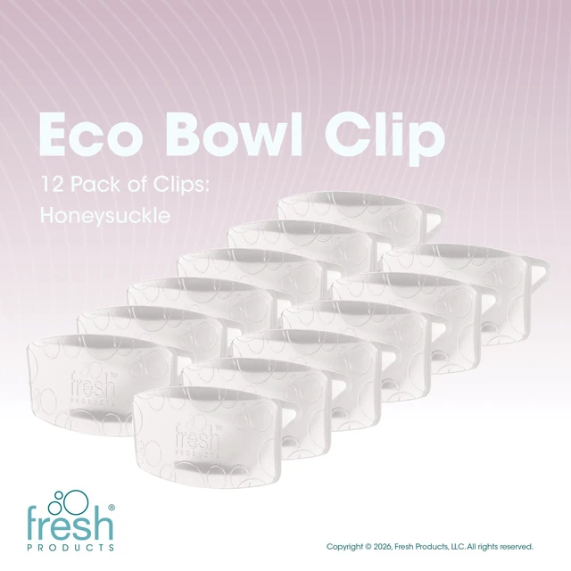 Alt view image 2 of 7 - Eco Bowl Clip Air Freshener, Honeysuckle, 12 Pack Natural Oils, Made in USA, Rim Toilet Tank Trash Cabinet, Air & Trash and Bathroom Freshener, Lasts 30 Days, Chemical Free