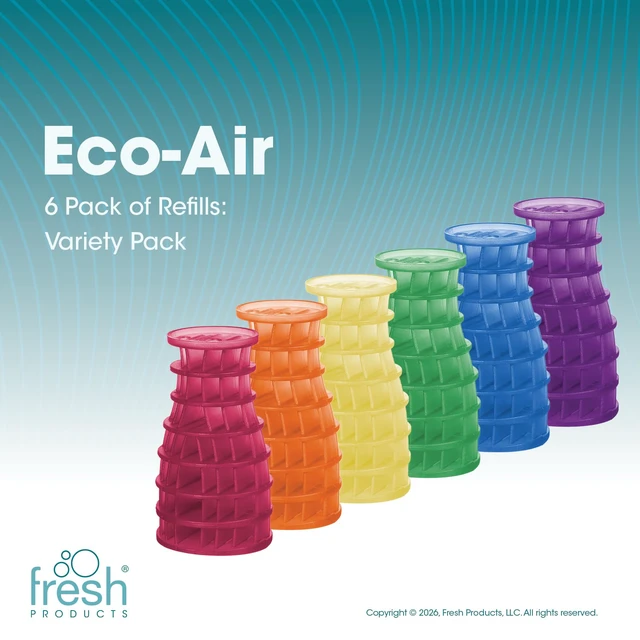 Alt view image 2 of 3 - Eco Air Freshener Refill Solid Dry, Variety Pack, 6 Pack Natural Oils, No Acetone Or Propellants, Made In USA, Lasts 30 Days, Ideal For Home, Business Or Commercial Spaces