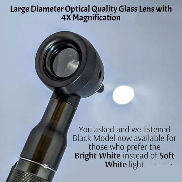 Alt view image 6 of 7 - 4th Generation LED Pocket Pro Otoscope with Both Adult and Pediatric Disposable Specula Tips, Battery, and Protective Hard Plastic Case - Black