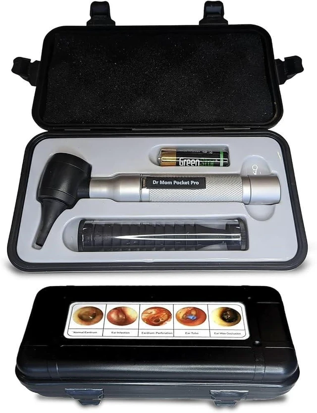 Main image of 4th Generation LED Pocket Pro Otoscope with Both Adult and Pediatric Disposable Specula Tips, Battery, and Protective Hard Plastic Case